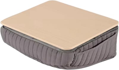Multifunctioneel Laptopkussen Bureau – Laptoptafel voor Bed en Bank, Schoottafel met Dikke Basis, Afneembaar & Wasbaar Kussen, Draagbaar Laptop Bureau - Grijs