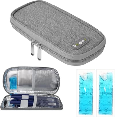 Diabetes Koeltas met 2 Herbruikbare Gel Ice Bags, Draagbare Isolatiebox voor Insuline en Medicijnen, Ideaal voor Reizen en Opslag