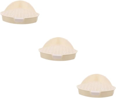 Huisdier Toilet - Potje Zindelijkheidstrainer - Kleine Dieren Zindelijk - Driehoekig Hoekontwerp - 3 Stuks 24cm - Wit