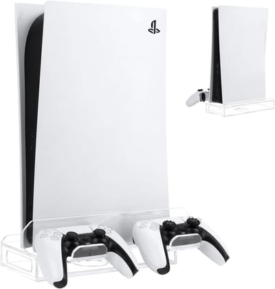 PS5 Wandmontage Accessoires met 2 Wandbeugels voor Playstation 5 - Acryl Wandhouder voor Disc en Digitale Editie en Controller