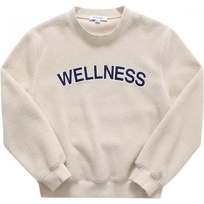 Sportif   Riche Cr666cr Crème Sherpa Capsule Bien-être Sherpa  Bien-être Sherpa  Crop Bouclé Sweat-shirt Femme S CR666CR CREAM (M) white