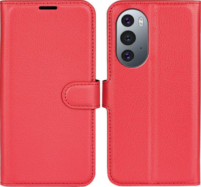 MobyDefend Hoesje - Geschikt voor Motorola Edge 30 Pro - Kunstleren Wallet Book Case (Sluiting Voorkant) - Rood