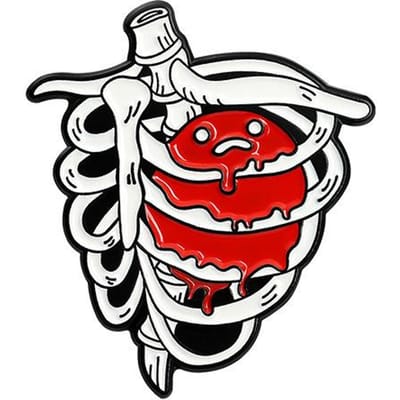 Ornements Halloween Série Cœur Broche Badge, Badge Modélisation Organe Cœur Rouge Créatif rouge