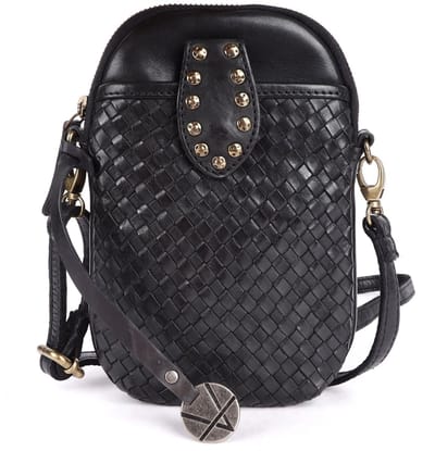 Echt Leren Kleine Crossbodytas voor Dames – Leren Telefoontasje met Verstelbare & Afneembare Schouderriem