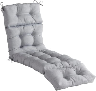 Loungestoel Kussen - Buiten Kussen - Buiten Ontspannen - Waterdichte Stof - 182x60 cm - Lichtgrijs