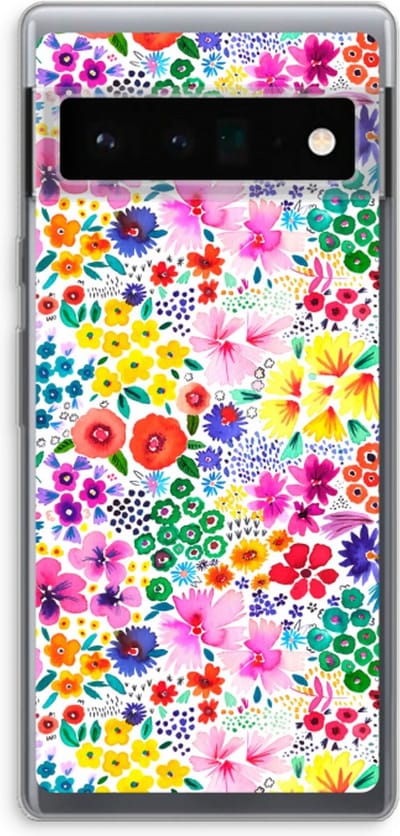 Case Company® - Hoesje geschikt voor Google Pixel 6 Pro hoesje - Little Flowers - Soft Cover Telefoonhoesje - Bescherming aan alle Kanten en Schermrand