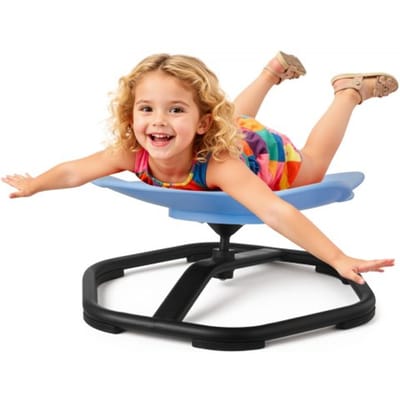 VEVOR Kinderdraaistoel, Sensorische Draaistoel in Olifantvorm, Draagvermogen 100 kg, Sensorisch Speelgoed met Antislip Metalen Voet, Bevordert Coördinatie, Balans en Concentratie, Blauw