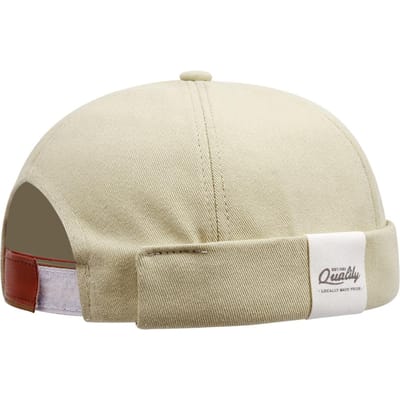 Nieuwe Mode Unisex Mode Retro Katoenen Mutsjes Bonnet Verstelbare Randloze Hoed Outdoor Skullcap Zeemansmuts Mutsje Voor Mannen 58/59 beige