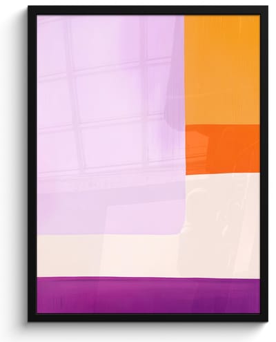 Poster in lijst - Fotolijst 50x70 cm - Posters - Vlakken - Abstract - Rechthoekig - Oranje - Posterlijst zwart - Decoratie - Wanddecoratie woonkamer - Muurdecoratie slaapkamer