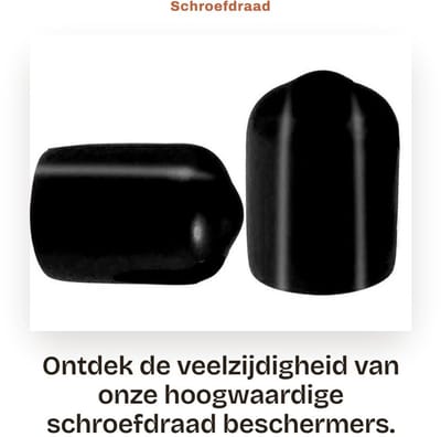 Dailygoods- Schroefdraadbeschermers 50 Stuks - PVC/Rubber - Ronde Buis - Zwart - Flexibel - Bescherming tegen Schokken - Draadkap