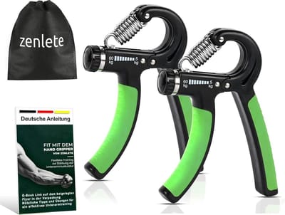 Professionele Fitness Handtrainer Set van 2 Vingerknijpers Verstelbaar van 5-60 kg Vingertrainer Onderarmtrainer Trainingsapparaat met Sterke Veer voor Meer Grijpkracht met E-Book met Oefeningen (Engelse taal niet gegarandeerd)