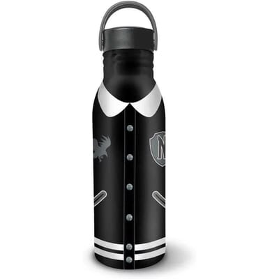 Karactermania - Wednesday - Varsity - Drinkfles - Waterfles - Drinkbus - Bidon - Zwart