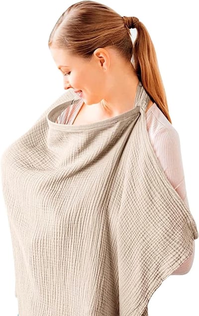 Zachte en Ademend Borstvoeding Cover van Muslin Katoen - Multifunctionele Dekking voor Borstvoeding, Autostoel en Kinderwagen