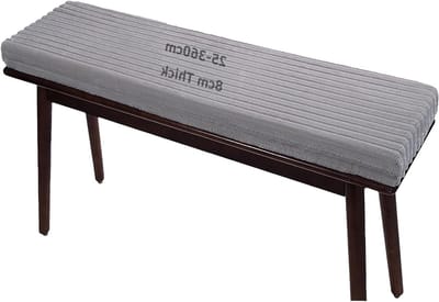 Bankkussen Dik Pluche - Zitkussen Tuin - Comfortabel Zitten - Zachte Velvet Stof - 180x55 cm - Grijs