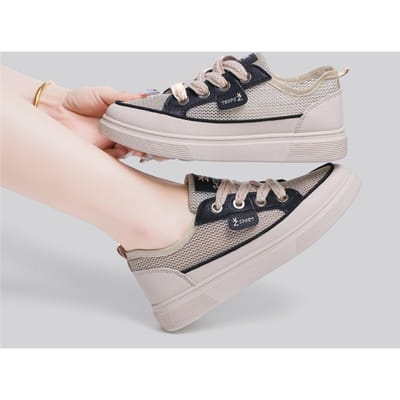 Sandales Respirantes Femme Mesh Été Nouveau Taille Cassée Creux Chaussures Femme Mode Étrangère Polyvalentes Décontractées Sport Chaussures de Planche 40 gray