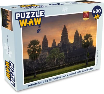 Puzzel Zonsopgang bij de Tempel van Angkor Wat Cambodja - Legpuzzel - Puzzel 500 stukjes