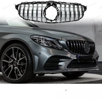 GT Grill Compatibel met Mercedes C klasse W205 2018-2021 Chrome met Camera