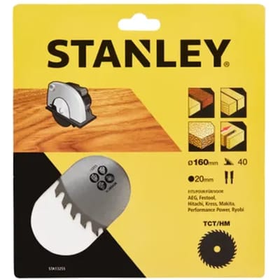 Stanley Cirkelzaagblad Tct/hm - Diam. 160mm - Asgat 20mm - 40t