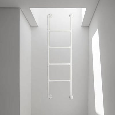 Brandtrap Lichtput - Zolderladder Veiligheid - Snelle Ontsnapping - Smeedijzer Robuust - 125 cm Hoogte - Zwart