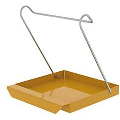 Munk-opbergbakje, aluminium, flexibel inhaakbaar, voor houten sporten en trappen, tot 10 kg, koolzaadgeel RAL 1021