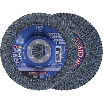 PFERD TOOLS 67689062 Z Sgp Curve Steelox Lamellenschijf Diameter 125 mm Boordiameter 22.23 mm Korrelgrootte (num) 40 10 stuk(s)
