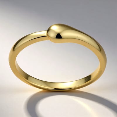 Cavill - Vergulde Zilveren Ring - 925 Sterling Zilver - Elegante Damesring Filigraan Design Gouden Kleur - Slank Modern Accessoire Maat 17-20
