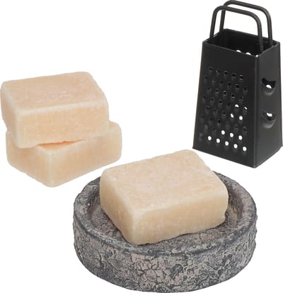 Comforder 3 Amberblokjes Vanille - Geurblokjes Set met Schaaltje, Rasp en Geurzakje - Giftset
