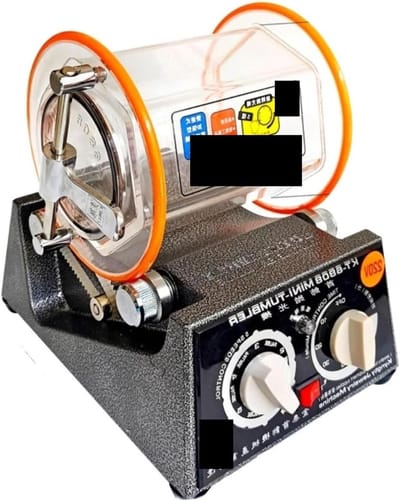 Trommel Polijstmachine - Metaal Polijster - Onderdelen Afwerken - Bidirectionele Rotatie - 3kg Capaciteit - Zwart