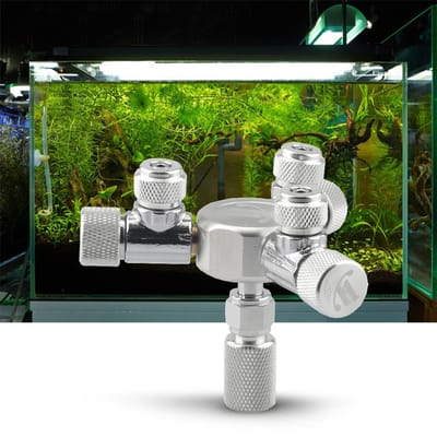 Régulateur séparateur de CO2 pour réservoir d'aquarium, aiguille de distribution, vanne de réglage Fine pour régulateur de CO2 avec sorties à 6 voies 3 Way Outlets