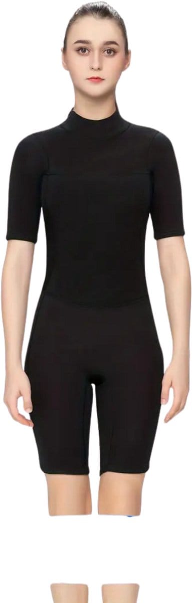 Bovista Wetsuit Dames - Swimsuit - Shorty - Surfpak - Duikpak - Lange Mouw - Zwemsuit - Zwart - XS
