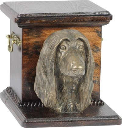 Elegante urn hond voor Afghan Hound met beeldje - unieke hondenurn