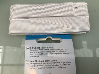 2,4m Elastiek wit 20mm
