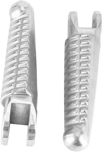 Motorfiets Voetsteunen - Voetsteunen Links Rechts - Rijcomfort Verbeteren - Antislip Oppervlak - 7.5 x 2.3 cm - Zilver