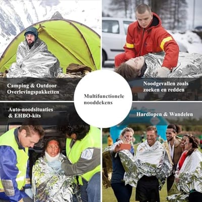 Reddingsdeken 6-pack - Waterdichte Overlevingsdekens voor Wandelen, Survival en EHBO