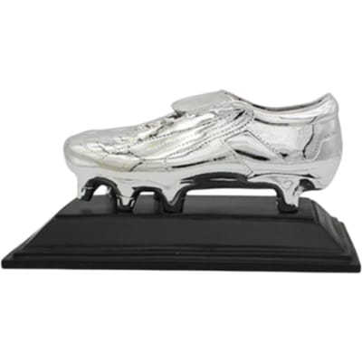 Trophée de Football Botte Dorée Trophée de Match de Football Statue de Collection Trophée de Football Trophée en Résine Pour Meuble de Salon Armoire argenté