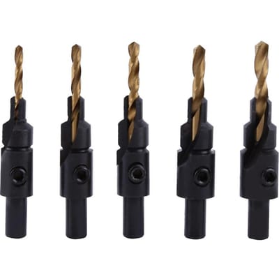 5 stuks HSS Verzinkboor Set 1 4 Ronde Schacht Gat Afschuining Houtbewerkingskit