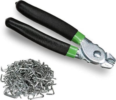 Hog Ring Tang Kit - Varkensringtang Set - Bekleden en Bevestigen - Ergonomisch Ontwerp - 200 Stuks - Zwart