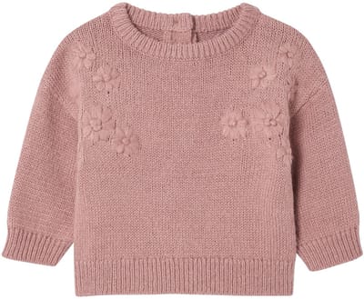 Vertbaudet Gebreide trui baby sweater met geborduurde bloemen