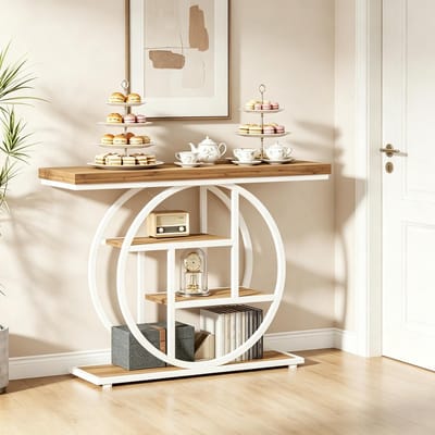FloraGrace Ronde Eettafel - Compact Voor 2 Personen - Keuken Woonkamer En Thuiswerk - Staal En Spaanplaat - 80 x 75 cm - Zwart