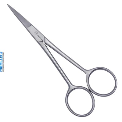MEDLUXY® - Gezicht Haar Schaar met Fijne Punt - voor bijwerken van Wenkbrauw, Snor, Baard, Oorhaar - Rechtshandig - 10.5 cm