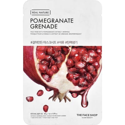 The Face Shop, Real Nature, Beauty Gezichtsmasker, Granaatappel, 1 Vel, 20g (0.70oz)