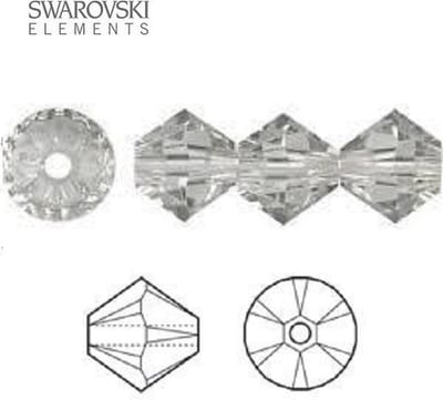 Swarovski Elements, Xilion Bicone (5328), 8mm, crystal silver shade, 24 stuks