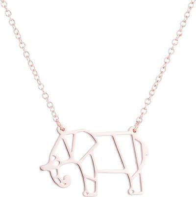 24/7 Jewelry Collection Origami Olifant Ketting - Rosé Goudkleurig
