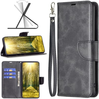 MobyDefend Hoesje - Geschikt voor Samsung Galaxy A36 / Galaxy A56 - Wallet Book Case Met Koord - Zwart