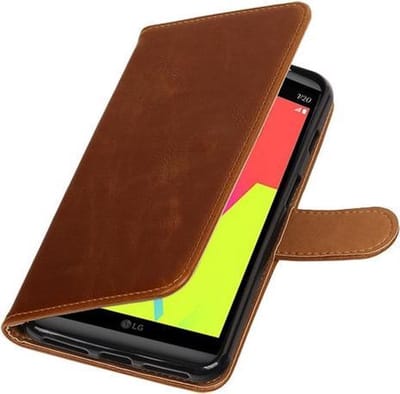 Bruin Pull-Up PU booktype wallet hoesje voor LG V20