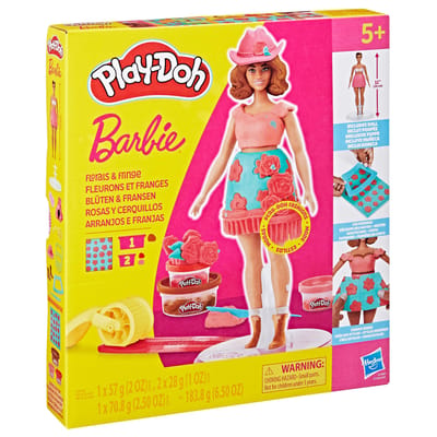 Play-Doh-set Barbie Bloemen en Franjes - Maak Poppenkleertjes - Boetseerklei
