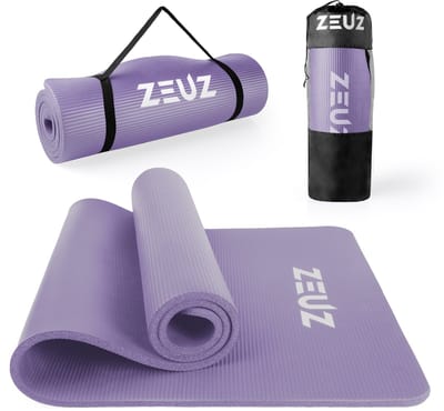 ZEUZ Yoga Sport Mat 180 x 60 x 1,5 CM voor Fitness & CrossFit – Yogamat, Fitnessmat, Sportmat & NBR Fitnessmat Incl. Draagtas - Lila