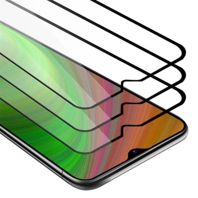 Cadorabo 3x Screenprotector geschikt voor Samsung Galaxy M21 / M30s Volledig scherm pantserfolie Beschermfolie in TRANSPARANT met ZWART - Getemperd (Tempered) Display beschermend glas in 9H hardheid met 3D Touch