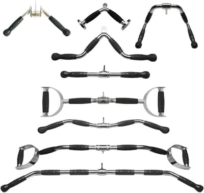 Roeibar - T-bar V-bar - Krachtraining - Ergonomisch buigontwerp - One size - Zwart