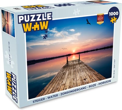 Puzzel Steiger - Water - Zonsondergang - Roze - Horizon - Legpuzzel - Puzzel 1000 stukjes volwassenen